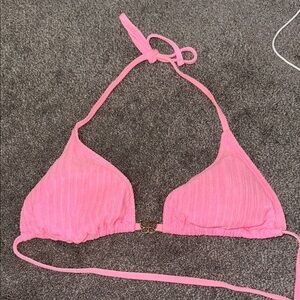 Pink Halter Bikini Top